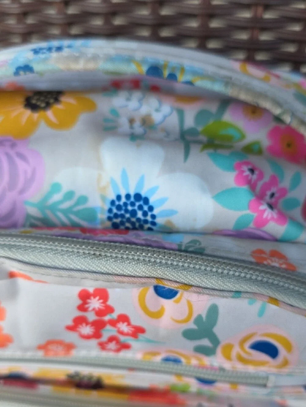 Jujube Floral Multi-Color Diaperbag Backpack with Gold Hardware